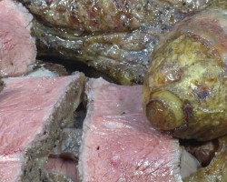 Rib Steaks and Bacon Potato Bombs recipe