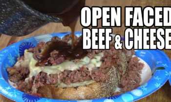 Open Faced Beef, Cheese and Gravy Sandwich