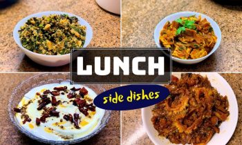 Lunch side dishes for Tiffin || Amaranth | Omelette | Brinjal (Eggplant) | Bittergourd