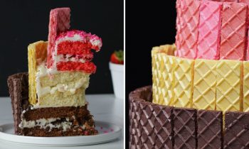 Triple Layer Neapolitan Wafer Cake