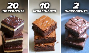 20-Ingredient vs. 10-Ingredient vs. 2-Ingredient Brownie • Tasty