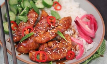 Chili Honey Chicken with Sushi Rice