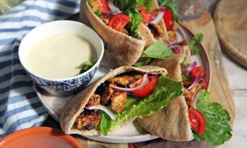 Spiced Chicken Pitas with Tahini Sauce