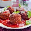 Cheese Stuffed Chicken Parm Meatballs