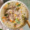 Quick Chicken (or Turkey) and Rice Soup, Easy Leftover Idea!